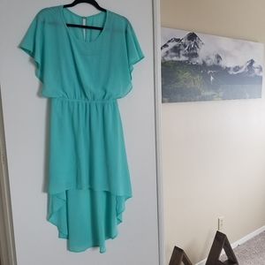 Teal Highlow Dress